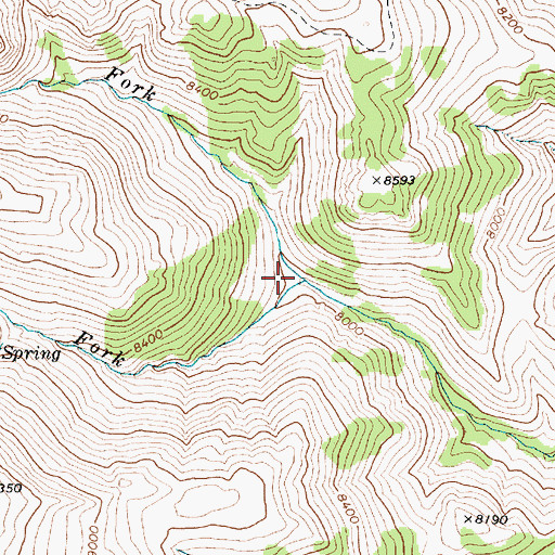 Topographic Map of North Fork Milkhouse Creek, NV