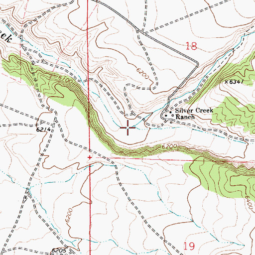 Topographic Map of North Fork Silver Creek, NV