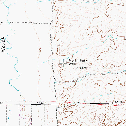 Topographic Map of North Fork Well, NV