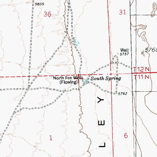 Topographic Map of North Fox Well, NV