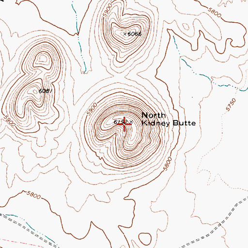 Topographic Map of North Kidney Butte, NV