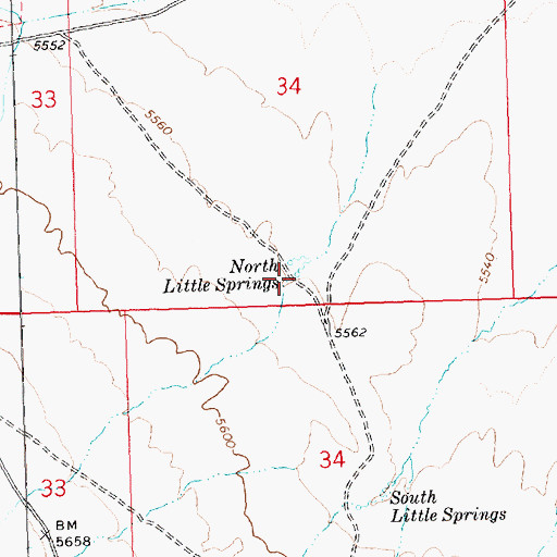 Topographic Map of North Little Springs, NV