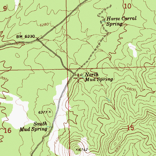Topographic Map of North Mud Spring, NV