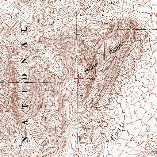 Topographic Map of North Ridge, NV