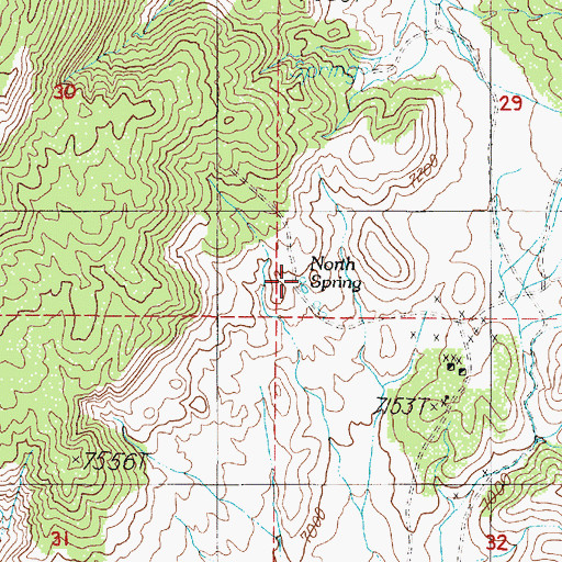 Topographic Map of North Spring, NV