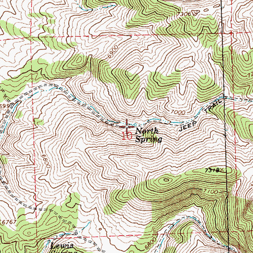 Topographic Map of North Spring, NV