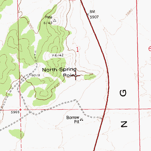 Topographic Map of North Spring Point, NV