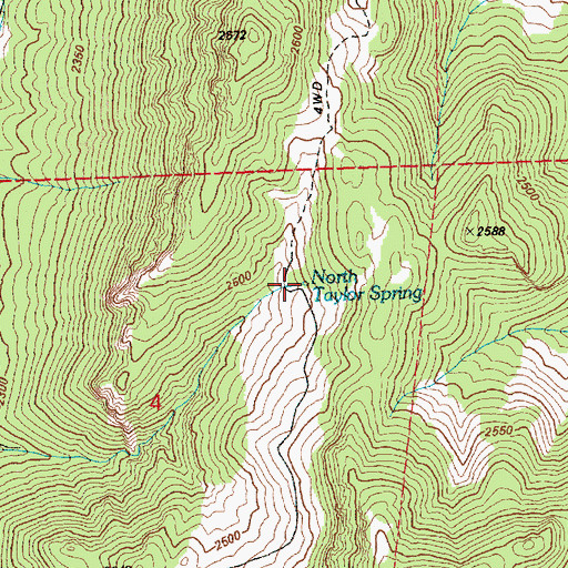 Topographic Map of North Taylor Spring, NV