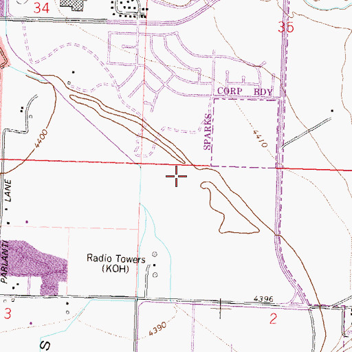Topographic Map of North Truckee Irrigation Ditch, NV