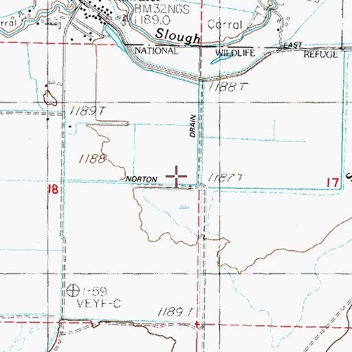 Topographic Map of Norton Drain, NV