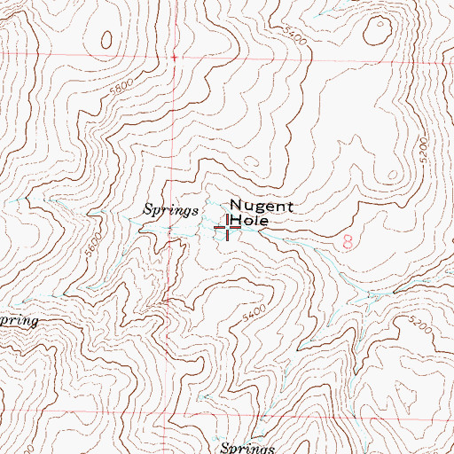 Topographic Map of Nugent Hole, NV
