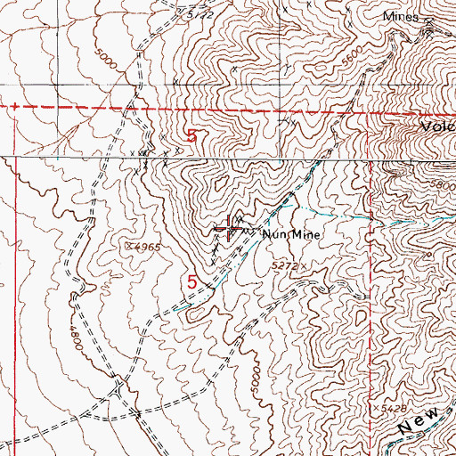 Topographic Map of Nun Mine, NV