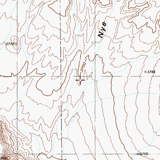 Topographic Map of Nye Canyon, NV