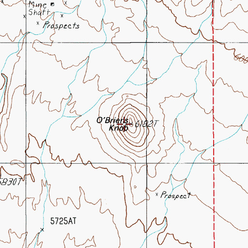 Topographic Map of O'Briens Knob, NV