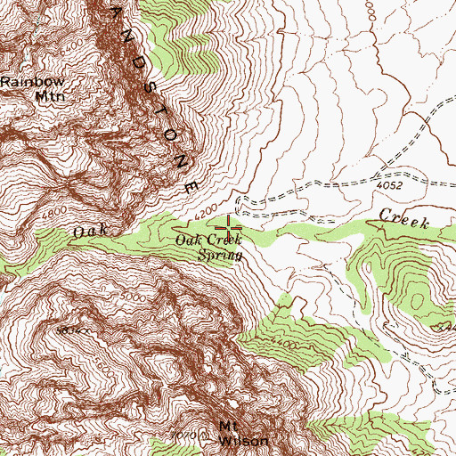 Topographic Map of Oak Creek Spring, NV