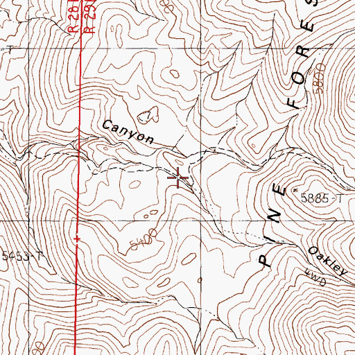 Topographic Map of Oakley Canyon, NV
