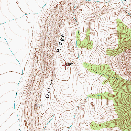 Topographic Map of Ocher Ridge, NV