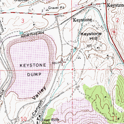 Topographic Map of Ocher Valley, NV