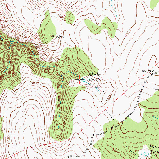 Topographic Map of Mule Tank, AZ