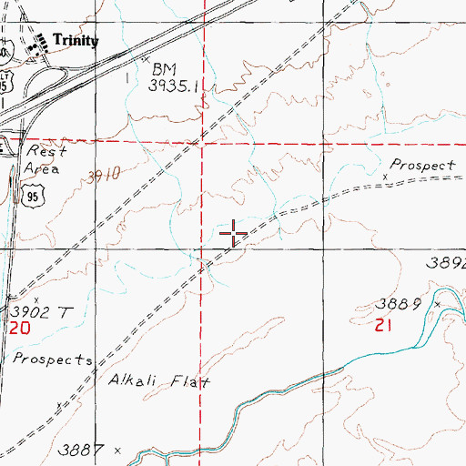 Topographic Map of Old California Trail, NV