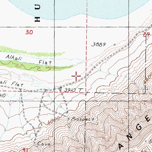 Topographic Map of Old California Trail East Road, NV