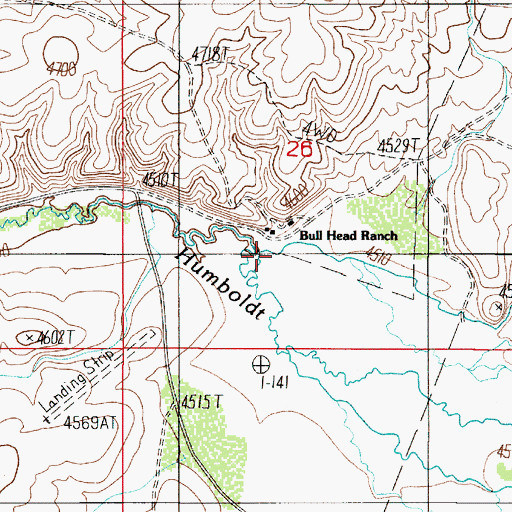 Topographic Map of Old Channel Little Humboldt River, NV