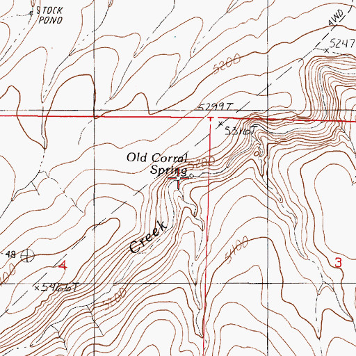 Topographic Map of Old Corral Spring, NV