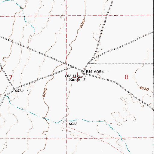 Topographic Map of Old Hay Ranch, NV