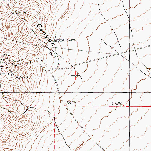 Topographic Map of Old Man Canyon, NV