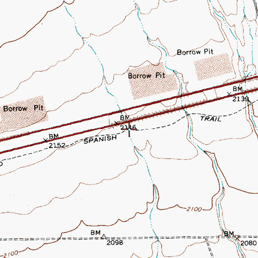 Topographic Map of Old Spanish Trail, NV