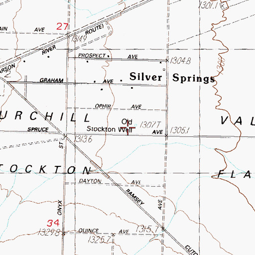 Topographic Map of Old Stockton Well, NV