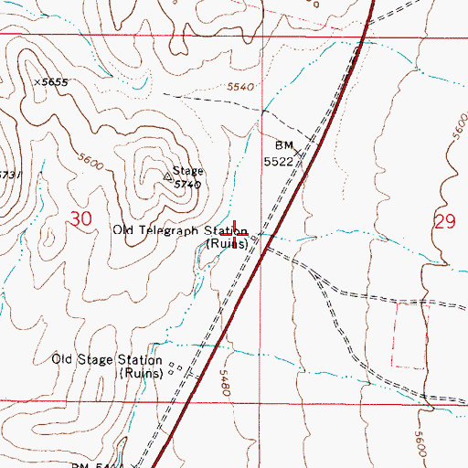 Topographic Map of Old Telegraph Station (historical), NV