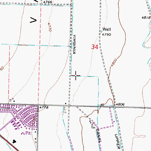 Topographic Map of Old Virginia Canal, NV