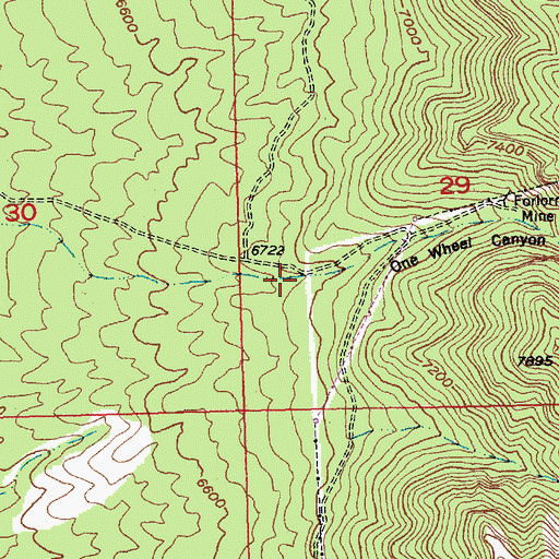 Topographic Map of One Wheel Canyon, NV