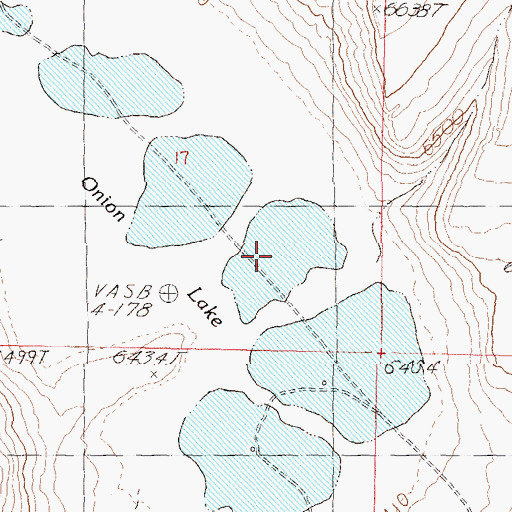 Topographic Map of Onion Lake, NV