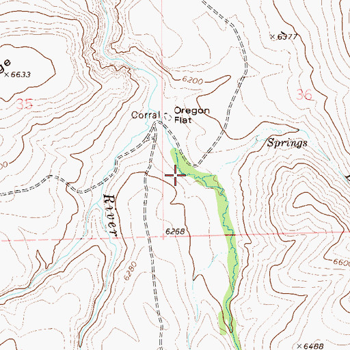 Topographic Map of Oregon Canyon, NV