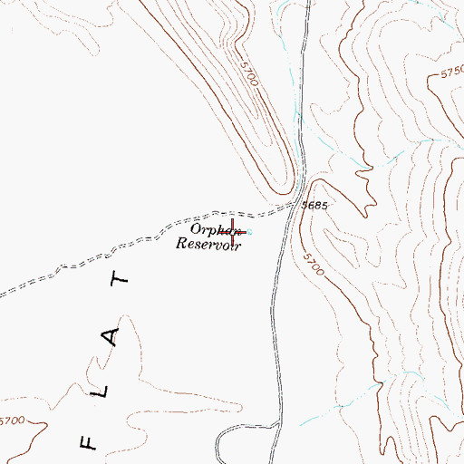 Topographic Map of Orphan Reservoir, NV