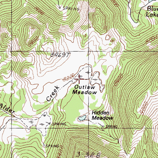 Topographic Map of Outlaw Meadow, NV