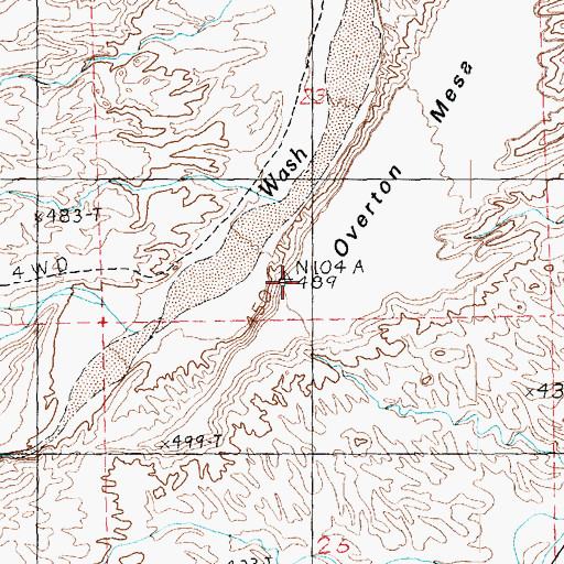 Topographic Map of Overton Mesa, NV