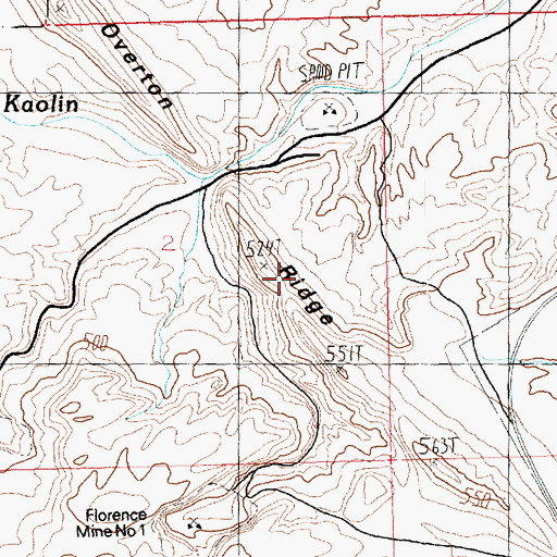 Topographic Map of Overton Ridge, NV