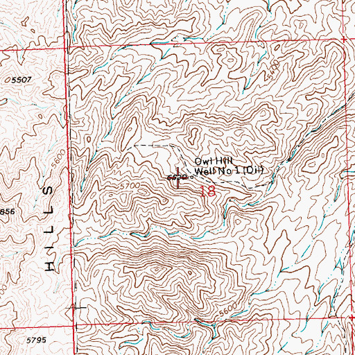 Topographic Map of Owl Hill Well Number 1, NV