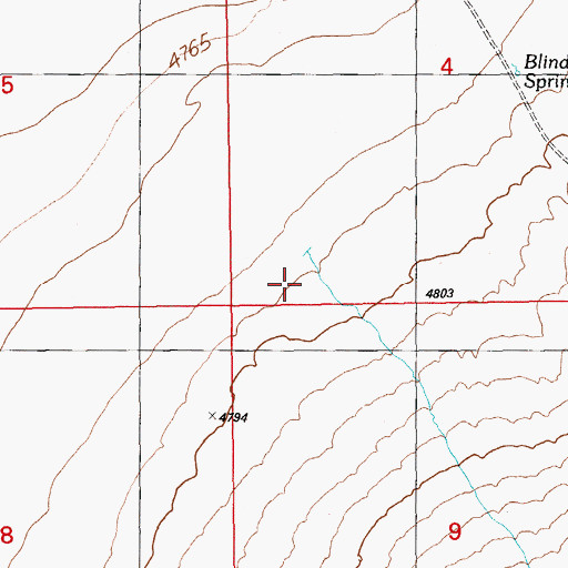 Topographic Map of Ox Spring Wash, NV
