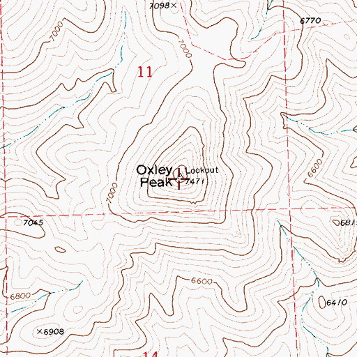 Topographic Map of Oxley Peak, NV