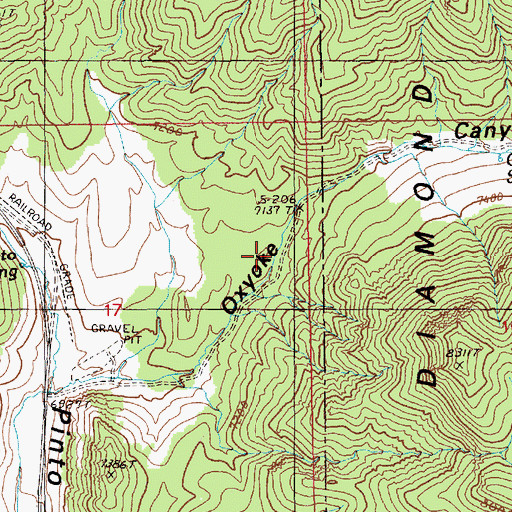 Topographic Map of Oxyoke Canyon, NV