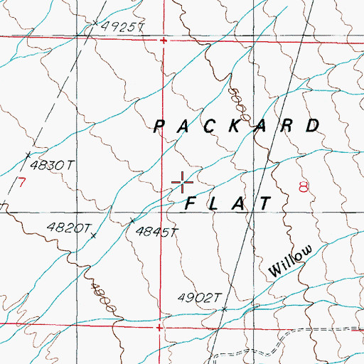 Topographic Map of Packard Flat, NV