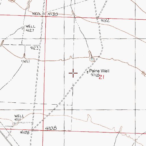 Topographic Map of Paine Well, NV