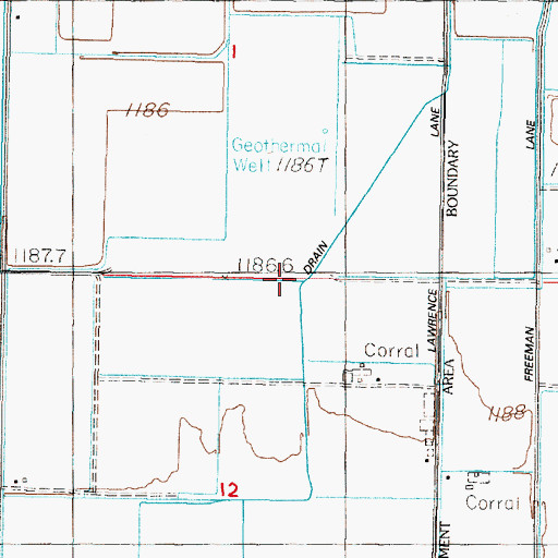 Topographic Map of Paiute Drain, NV
