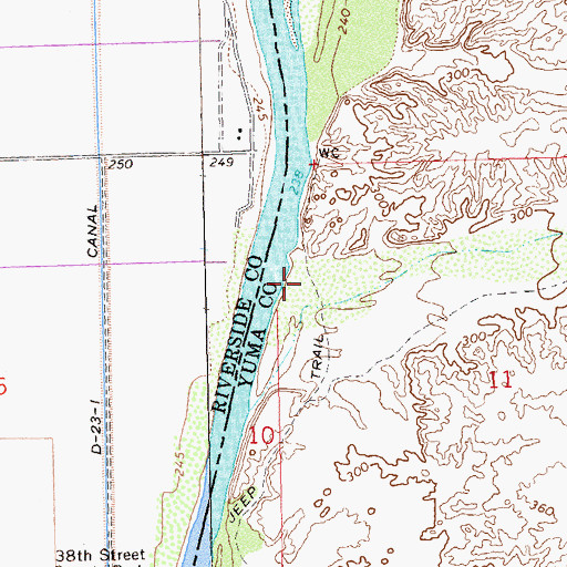 Topographic Map of Mule Wash, AZ