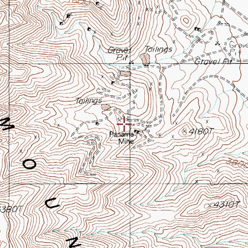 Topographic Map of Panama Mine, NV