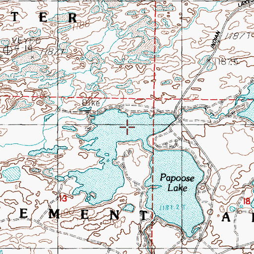 Topographic Map of Papoose Lake, NV